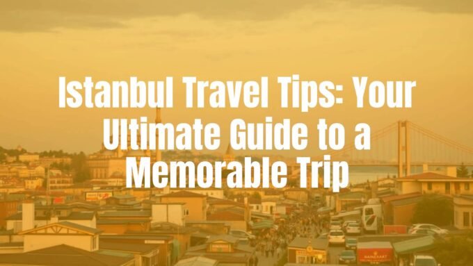 Istanbul cityscape with iconic landmarks like the Blue Mosque and Bosphorus Bridge, bustling streets, vibrant markets, golden hour lighting, realistic.