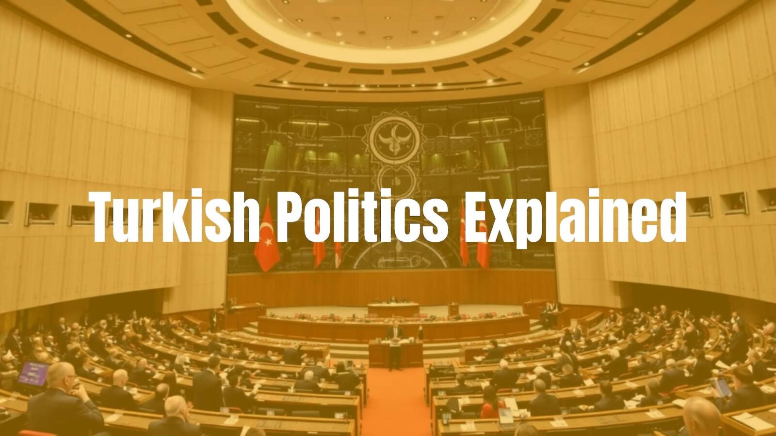 Turkish parliament building, Ankara, political debate in session, modern and dynamic atmosphere, realistic style.
