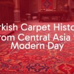 A beautifully woven Turkish carpet with intricate patterns and vibrant colors, displayed in a traditional setting with historical ambiance, realistic.