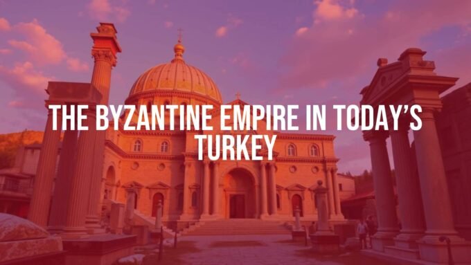 A grand Byzantine cathedral in Anatolia, golden mosaics, ancient ruins, historical atmosphere, realistic.