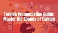 A person speaking Turkish with clear pronunciation, surrounded by floating Turkish letters and phonetic symbols, warm and inviting atmosphere, illustrative style.