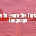 Turkish language learning, open book with Turkish script, Istanbul skyline in background, warm and inviting colors.