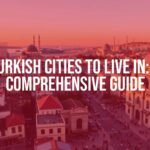 Panoramic view of a vibrant Turkish city, historic landmarks mixed with modern buildings, sunset lighting, lively streets, cultural diversity, realistic.