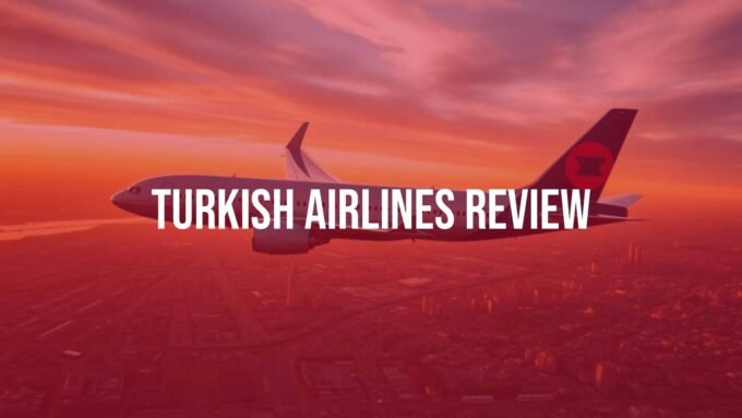 Turkish Airlines airplane flying over Istanbul skyline, golden hour, realistic, professional aviation photography.