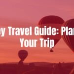 A scenic view of Cappadocia's rock formations with hot air balloons at sunrise, showcasing Turkey's ancient history and stunning landscapes, vibrant and inviting.